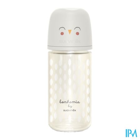 Suavinex Bonhomia Bottleglas Sili.feath.beige240ml 7
