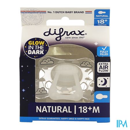 Difrax Sucette Natural 18m+ Nuit 2