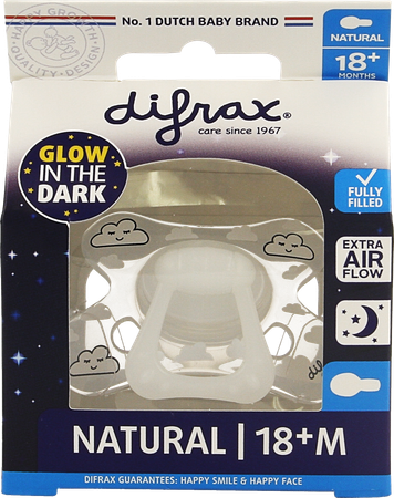 Difrax Sucette Natural 18m+ Nuit 2