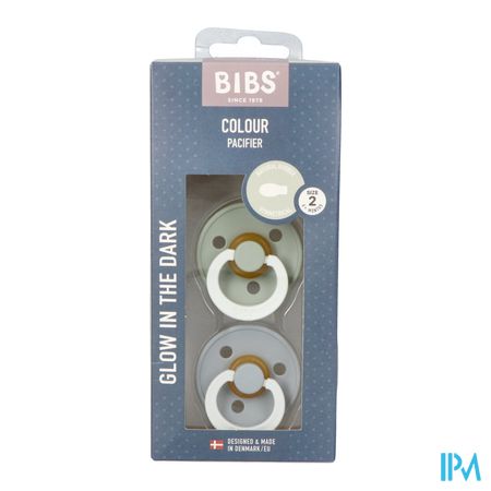 Bibs 2 Fopspeen Symmetric Glow Duo Sage/cloud 2 2