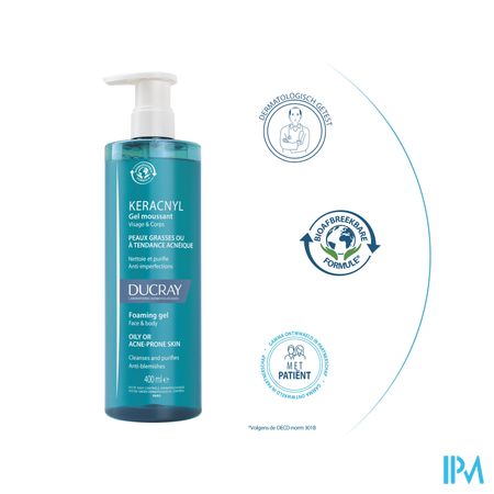 Ducray Keracnyl Schuimende Gel 400ml Nf 8