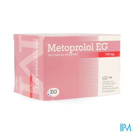 Metoprolol EG 190Mg Verlengde Afgifte Tabl 100