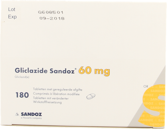 Gliclazide Sandoz 60mg Geregul.afgifte Comp 180 1