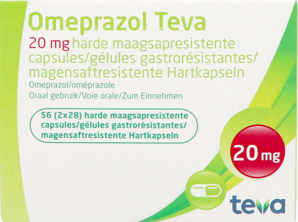 Omeprazol Teva 20mg Caps Maagsapresis Container 56 1