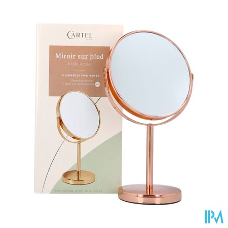 Cartel Miroir Pied Or Rose X10 Asie 17cm 7