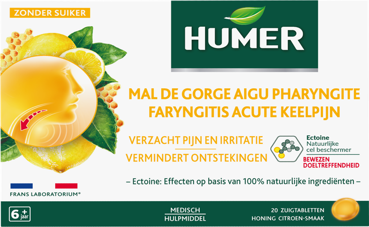Humer Faryngitis Acute Keelpijn Honing&citr.past20 1