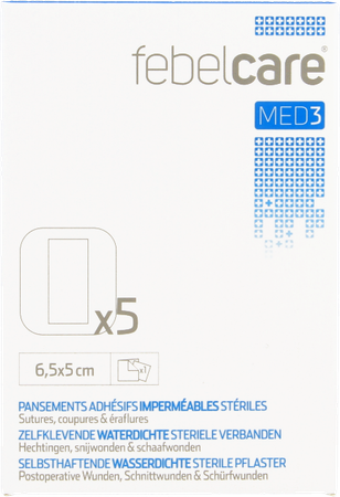 Febelcare Med3 Verb.zelfkl Ster.wtp 6,5x 5,0cm 5 1
