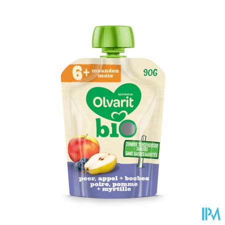 Olvarit Bio Poire Pomme Myrtille 6m 90g