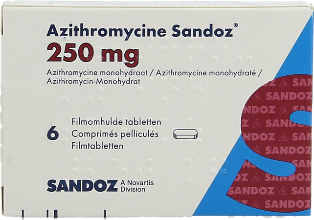 Azithromycine 250mg Sandoz Tabl Omhulde 6x250 mg 2