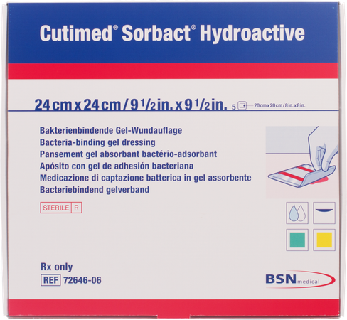 Cutimed Sorbact Hydroactive 24x24,0cm 5 7264606 1