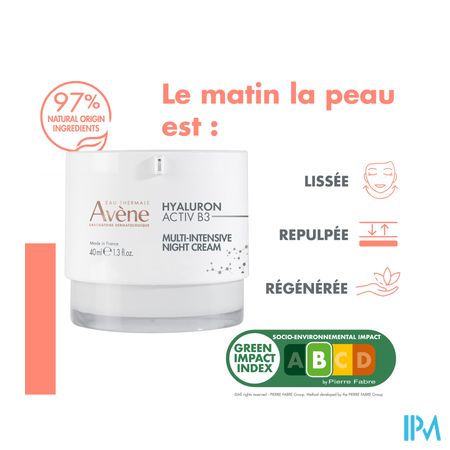 Avene Hyaluron Activ B3 Cr Regen. A/ride Nuit 40ml 12