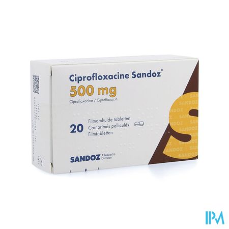 Ciprofloxacine Sandoz 500mg Tabl 20 Pvc/alu