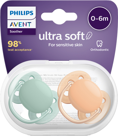 Philips Avent Fopspeen Soft Cognac Green +0m 1