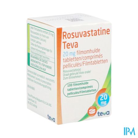 Rosuvastatine Teva 20mg Filmomh Tabl 100 Flacon