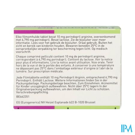 Perindopril EG 10Mg Filmomh Tabl 30 1