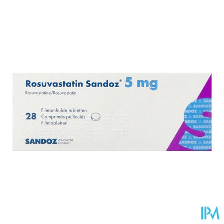 Rosuvastatin Sandoz 5mg Comp Pell 28 Opa/alu/pvc 1