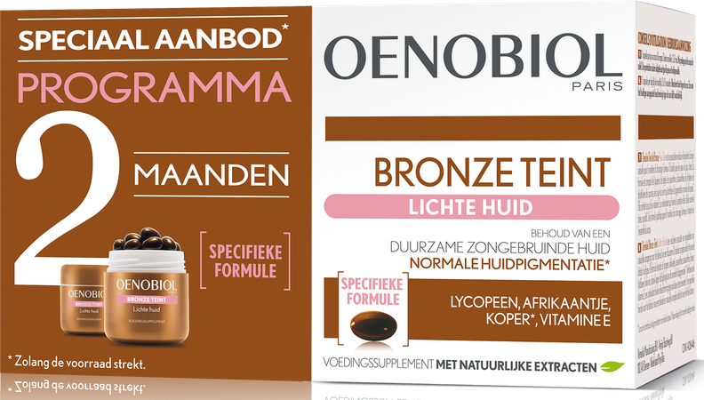 Oenobiol Bronze Teint Lichte Huid Caps 2x30 2