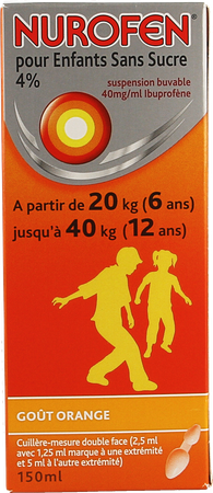 Nurofen Kind Sinaas 4% Susp Suikervrij 150ml 5