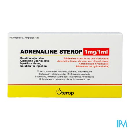 Adrenaline Hcl Sterop 1mg/ml Sol Inj Amp 10 1