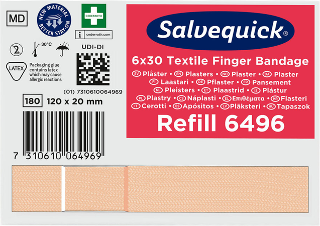 Salvequick Pansement Extra Longue Textile 6496 1