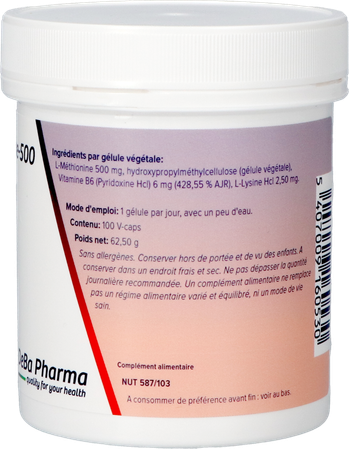 l-methionine +b6 Caps 100x500mg Deba 3