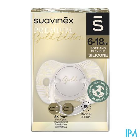 Suavinex Gold Soother Silicone Revers. 6-18m Grey 1