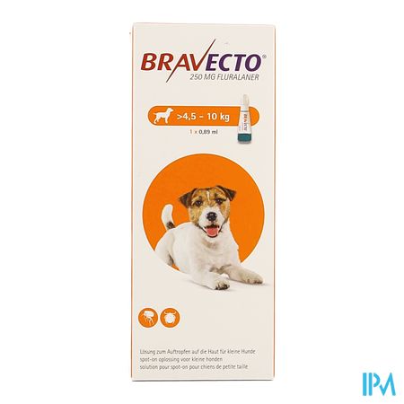 Bravecto 250mg Spot On Opl Hond >4,5-10kg Pipet 1 2