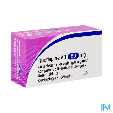 Quetiapine Ab 50mg Verleng.afgifte Tabl 60