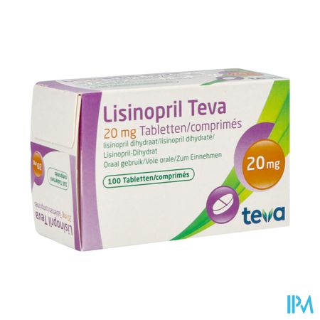 Lisinopril Teva Tabl 100 X 20mg