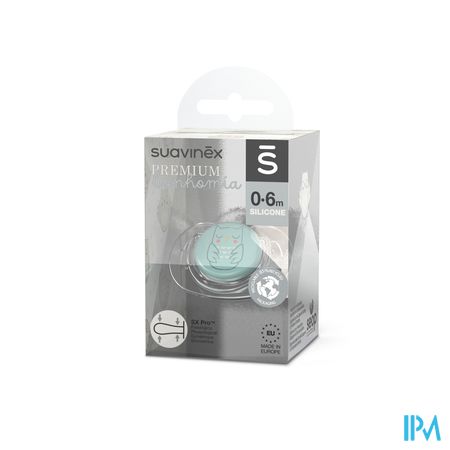 Suavinex Bonhomia Soother Sili. Rev 0/6m Owl Green