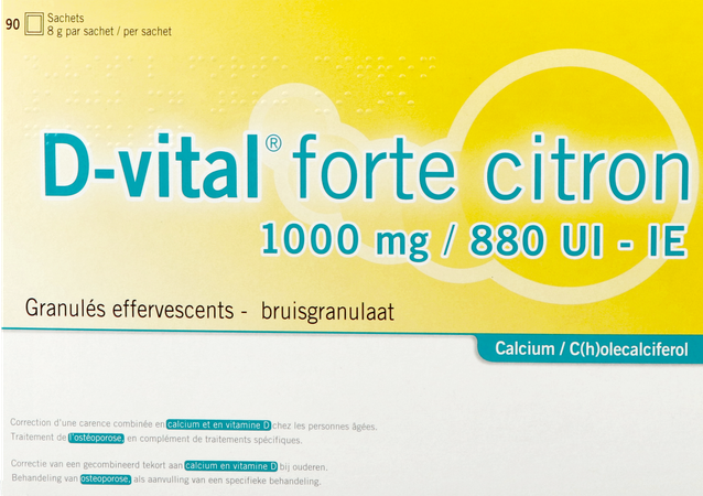 D-vital Forte Citroen 1000mg/880ie Bruis Zakjes 90 1