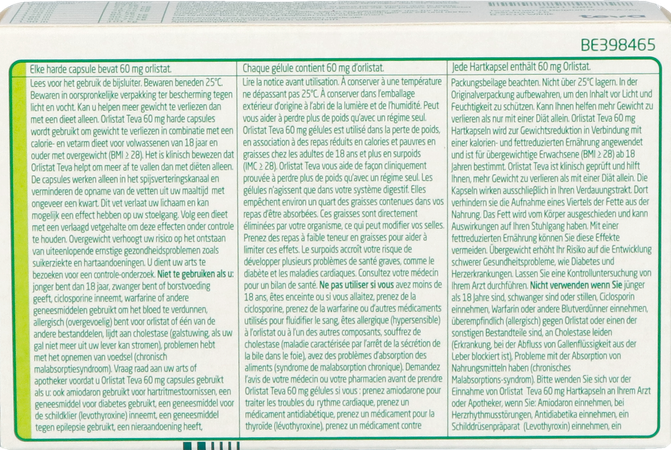 Orlistat Teva Caps Dure 60 X 60mg 7