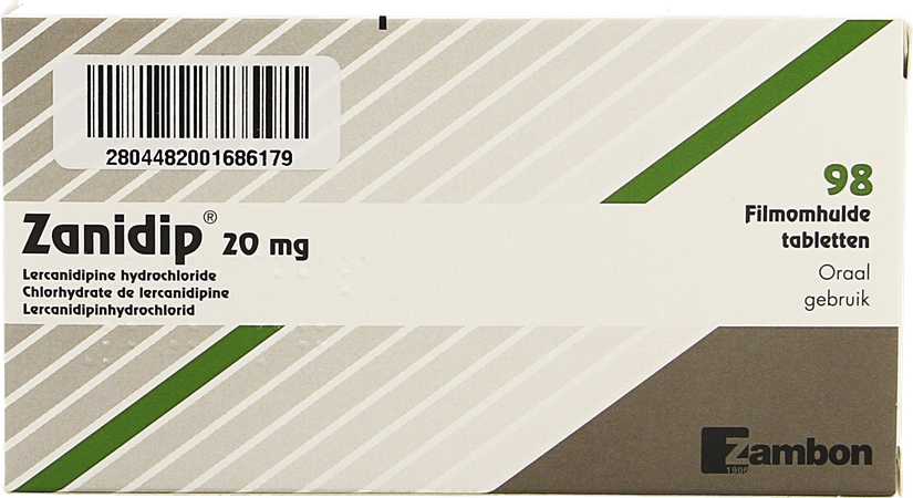 Zanidip Pi Pharma Comp 98 X 20mg Pip 1