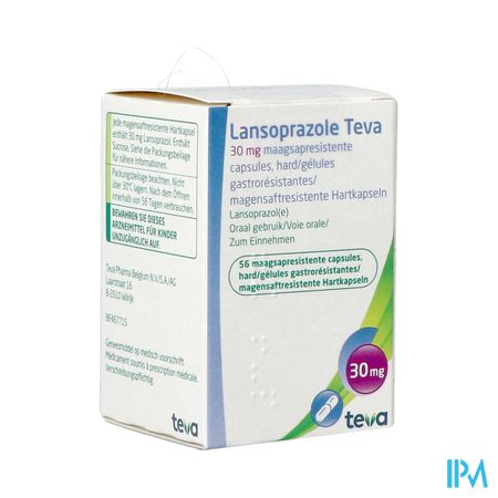 Lansoprazole Teva 30mg Maagsapresist Caps 56