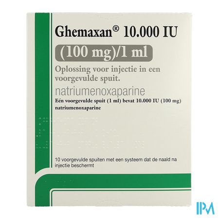 Ghemaxan 10.000ie 100mg/1,0ml Voorg.sp. 10+nldbesc 1