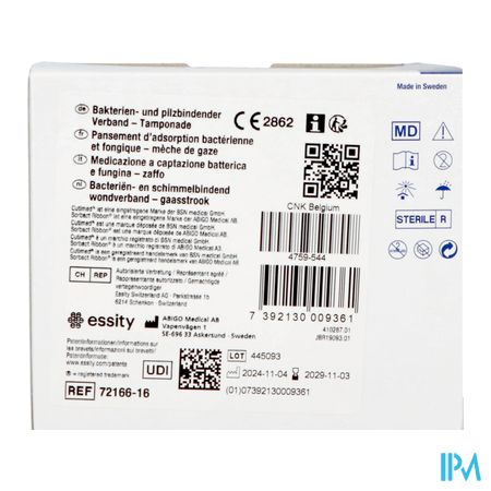 Cutimed Sorbact Ribbon Gaasstrook 2cmx50cm 20 3
