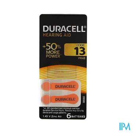 Duracell Easytab Pile Auditive Da13 6 Orange