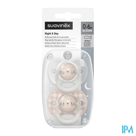 Suavinex N&d Soother Sili.rev.0-6m Rabbit Pk Duo 1