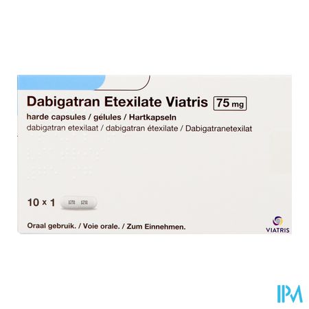 Dabigatran Etexilate Viatris 75mg Harde Caps 10 2