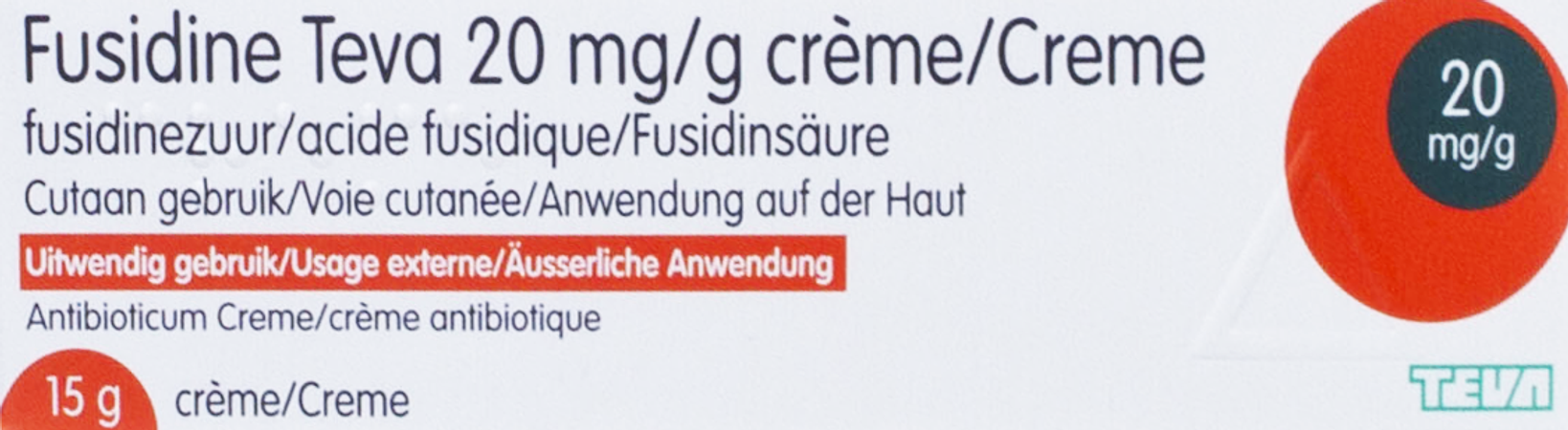 Fusidine Teva 20mg/g Creme 15g 1