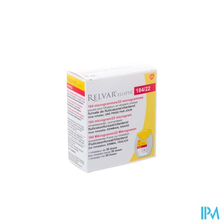 Relvar Ellipta 184/22mcg Poeder Inhal Multidose 30