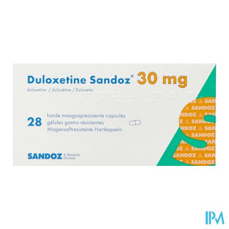 Duloxetine Sandoz 30mg Caps Dur Gastro Resist. 28 2