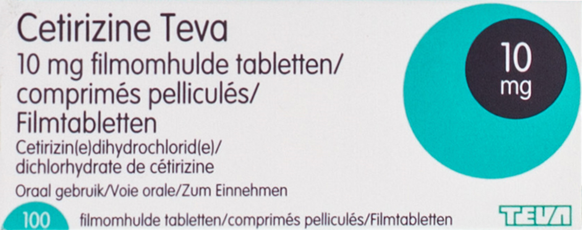 Cetirizine Teva 10mg Filmomh Tabl 100 3