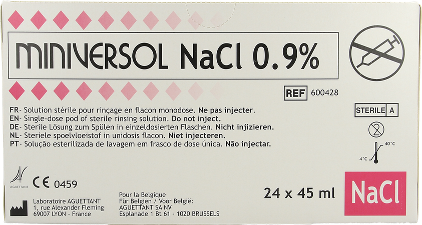 Nacl 0,9% 45ml Miniversol Ud Spoelen Aguettant 24 2