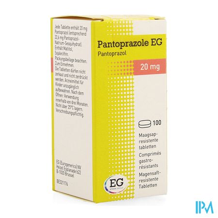 Pantoprazole EG 20Mg Maagsapresist Tabl 100X20Mg