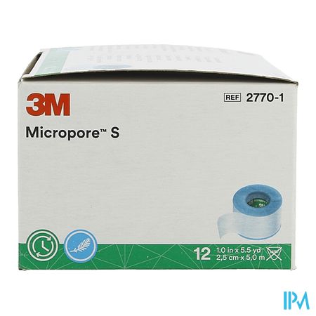 Micropore S 3m Hechtpleister 2,5x500cm 12 1