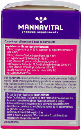 Mannavital Fer Platinum V-caps 60 5