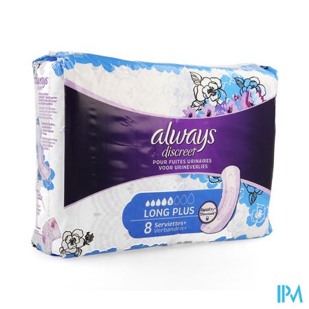 Always Discreet Incontinence Pad Long Plus 8