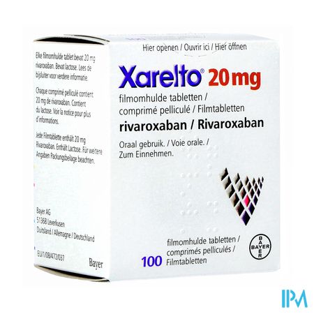 Xarelto 20mg Filmomh Tabl 100 X 20mg