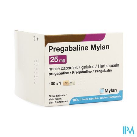 Pregabaline Mylan 25mg Caps Dur 100 X 25mg